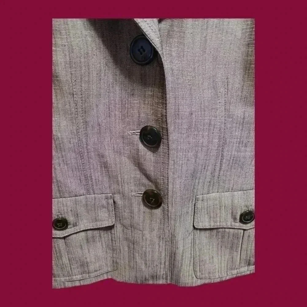 Kasper sheen blazer tan & brown blazer style safari size 2P